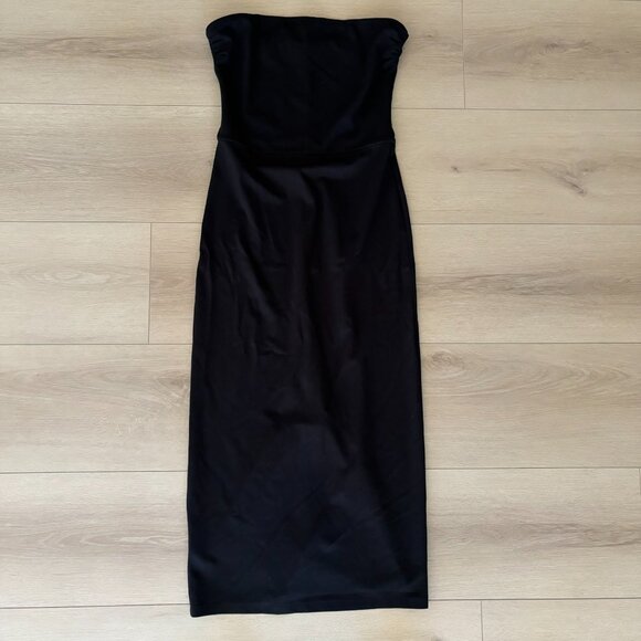 STAUD Cortona Strapless Midi Dress Ponte Jersey - Picture 3 of 4
